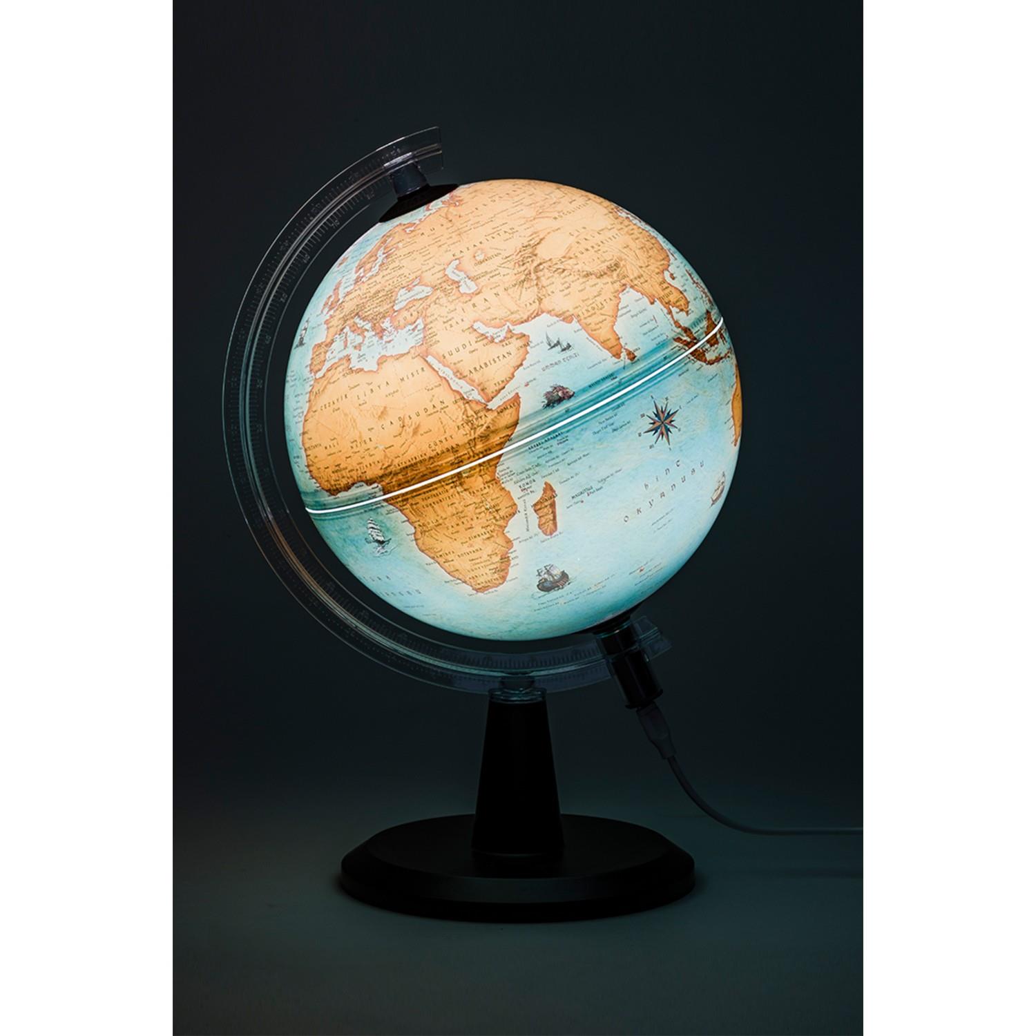 Gürbüz Küre Modern Antik Işıklı 26 CM Işıklı Antik Küre