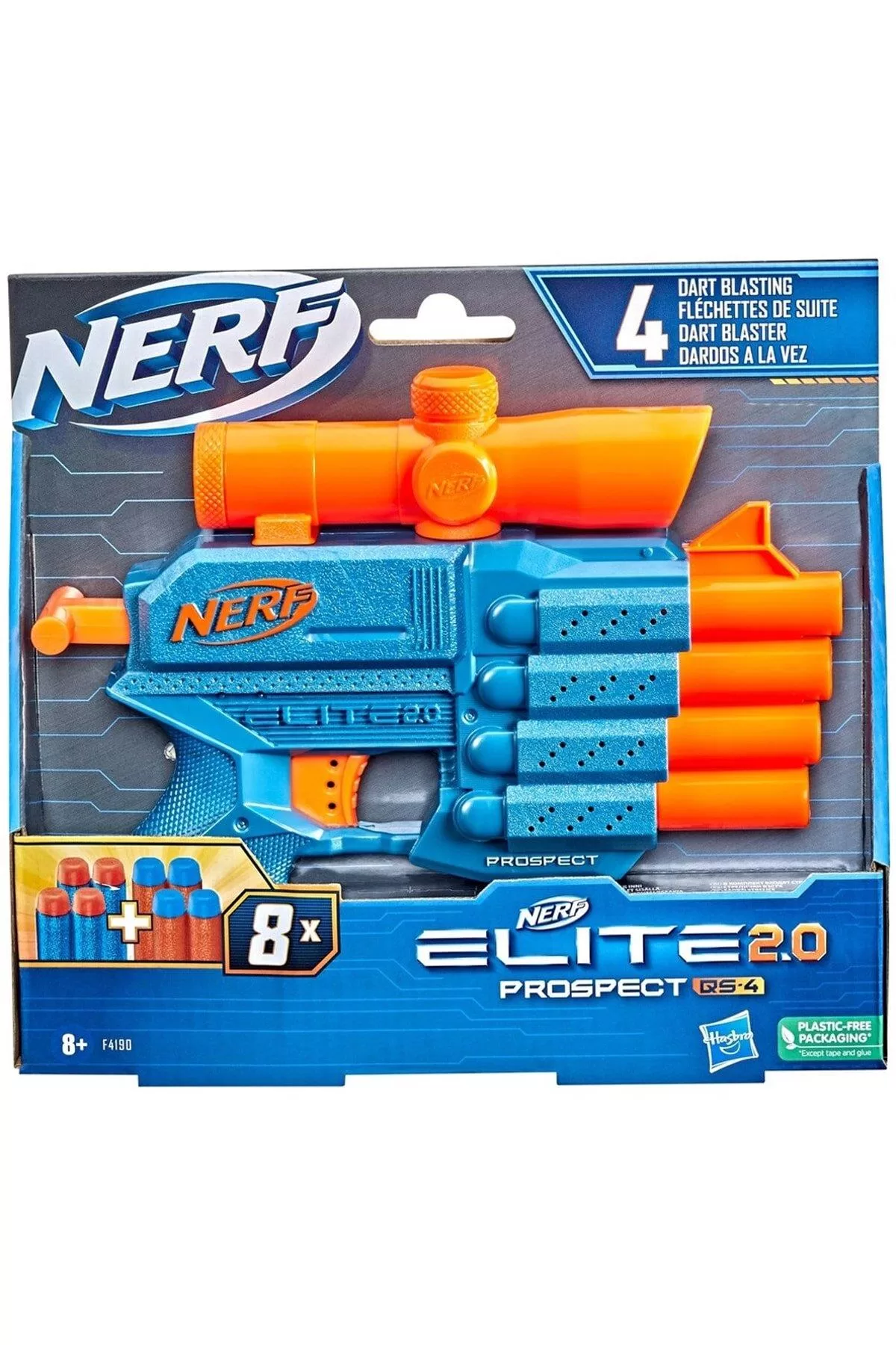Hasbro Nerf Elite 2.0 Prospect Qs 4 22 Cm 8 Dartlı