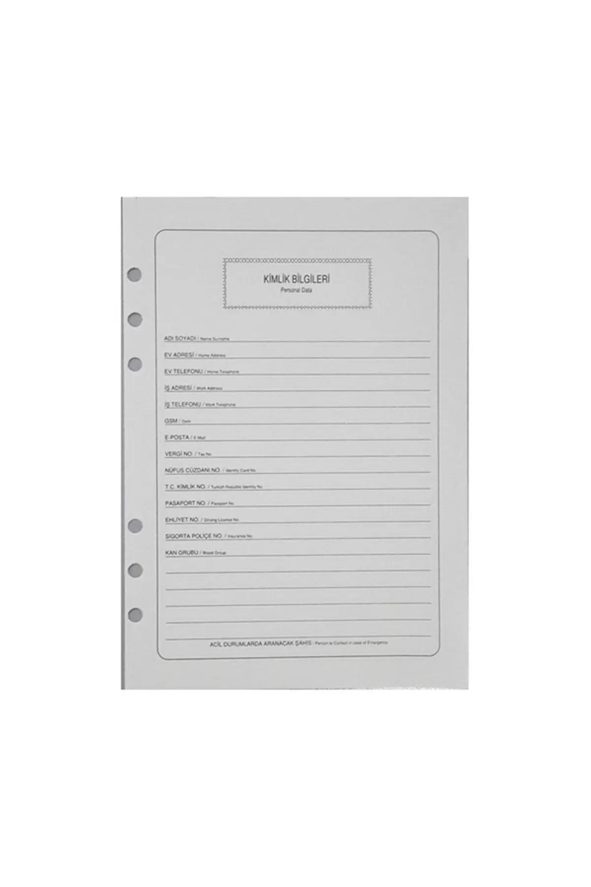 Heeton Organizer Yedeği Tarihsiz Çizgili A6 Organizer Yedeği