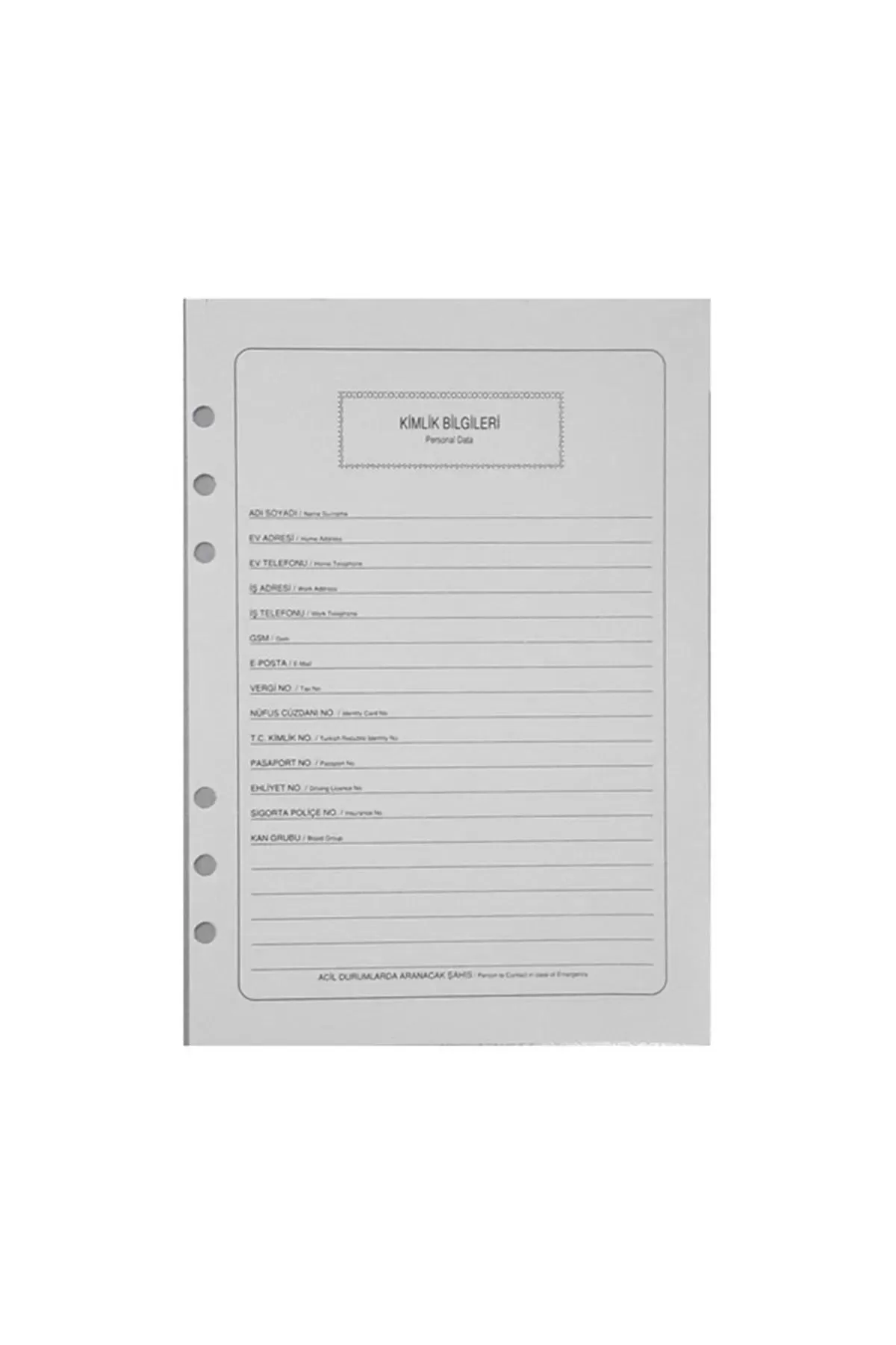 Heeton Organizer Yedeği Tarihsiz Çizgili A6 Organizer Yedeği