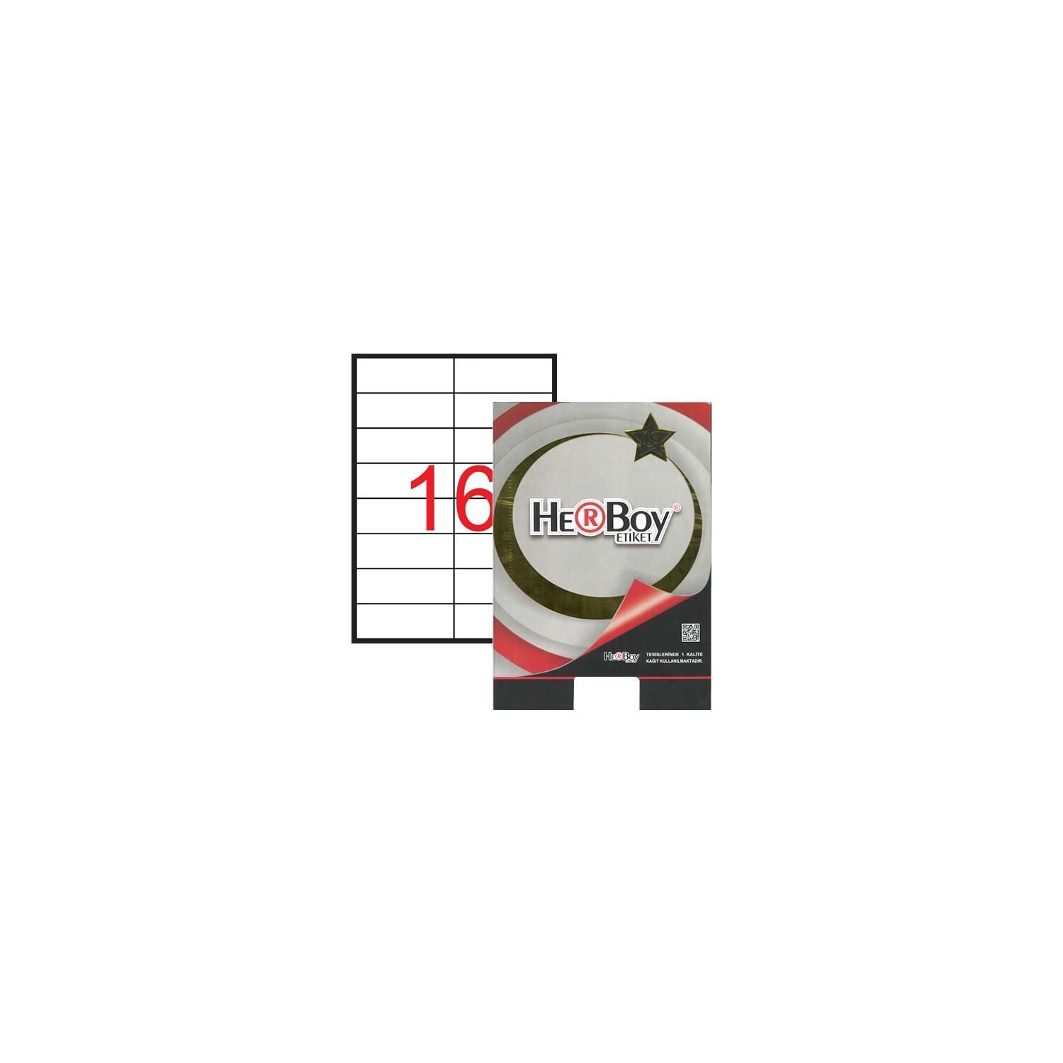 Herboy Laser Etiket 100 Yaprak 105 x 37.125 MM Lazer Yazıcı Etiketi