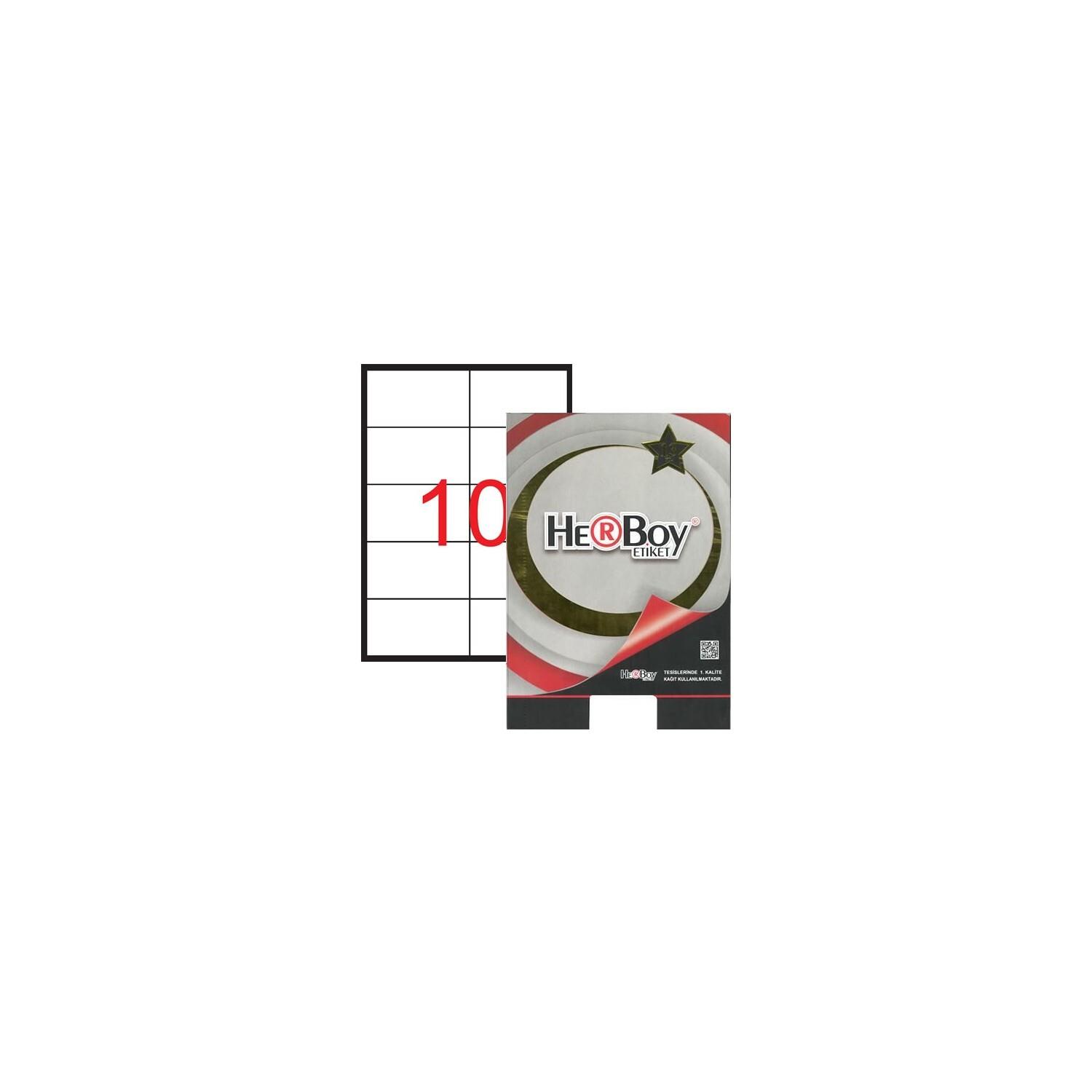 Herboy Laser Etiket 100 Yaprak 105x57 MM Lazer Yazıcı Etiketi