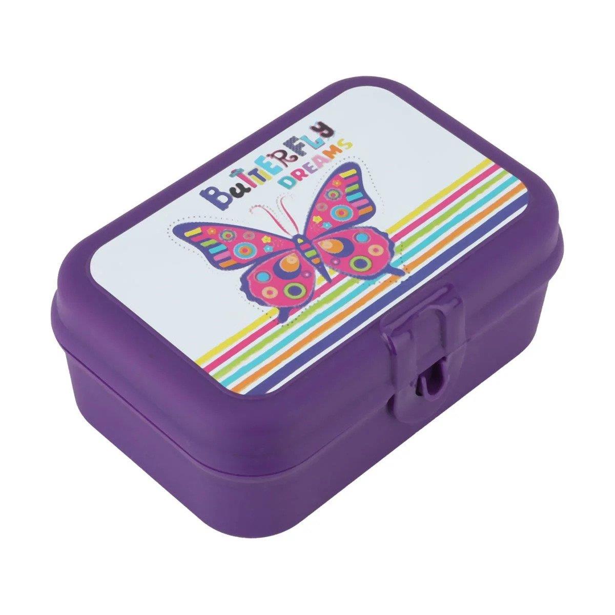 Herevin Desenli Küçük Lunch Box Kelebek Desenli Beslenme Saklama Kabı