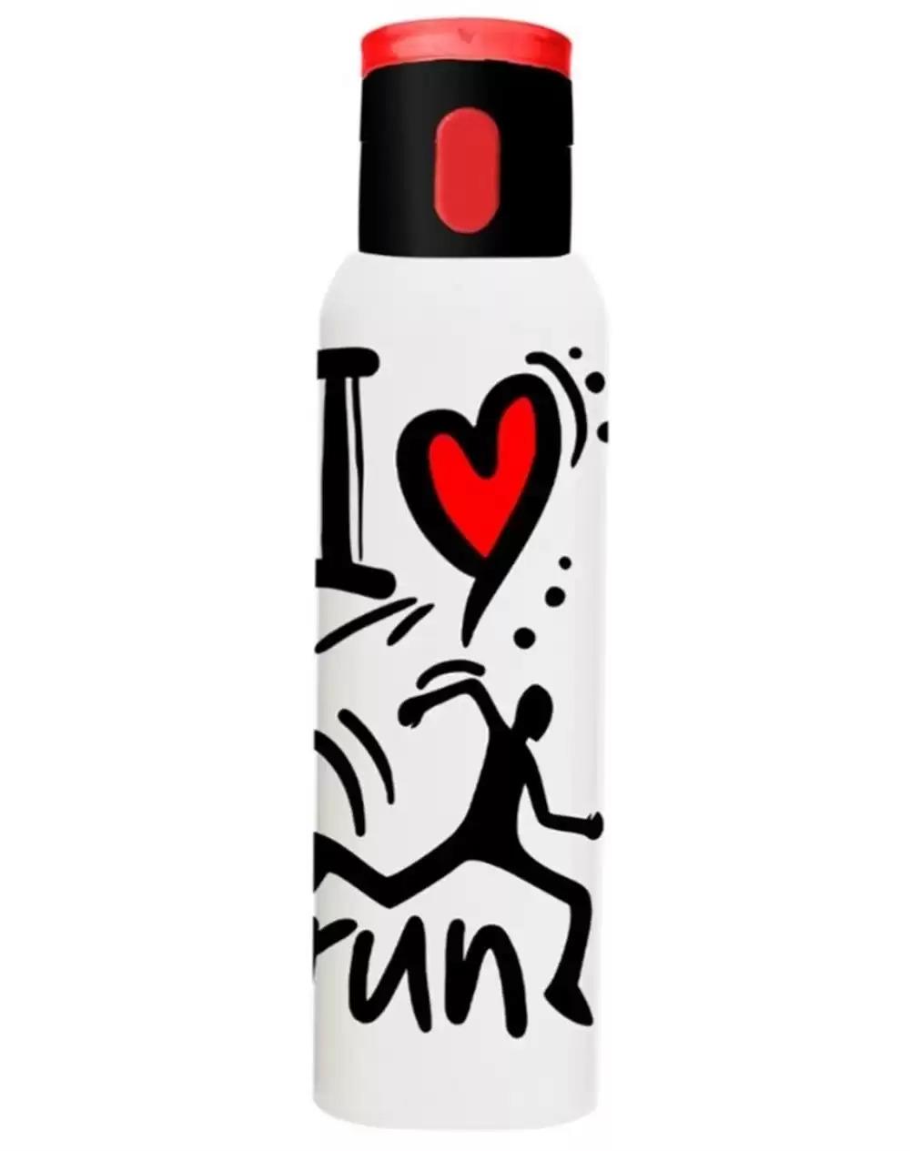 Herevin Matara Opak Desenli Düğmeli Tüp ı Love Run 750 ML Suluk