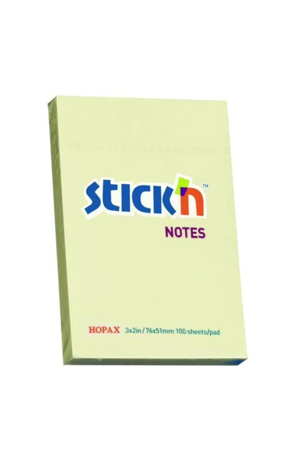Hopax Stickn 76x51mm Yapışkanlı Not Kağıdı Pastel Sarı 100 Yaprak