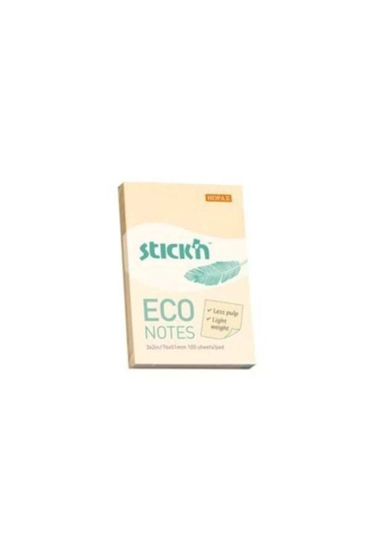 Hopax Stıckn Yapışkanlı Not Kağıdı 100 Yaprak 76x51 Mm Eco Patel Sarı