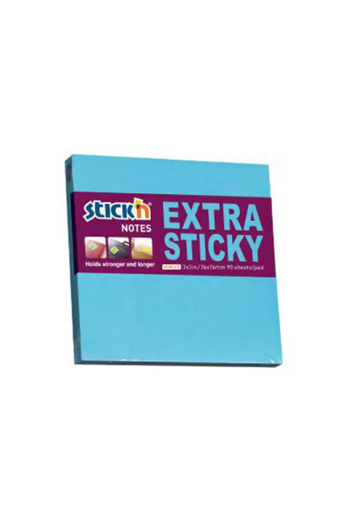 Hopax Stıckn Yapışkanlı Not Kağıdı Extra 90 Yaprak 76x76 mm Neon Mavi
