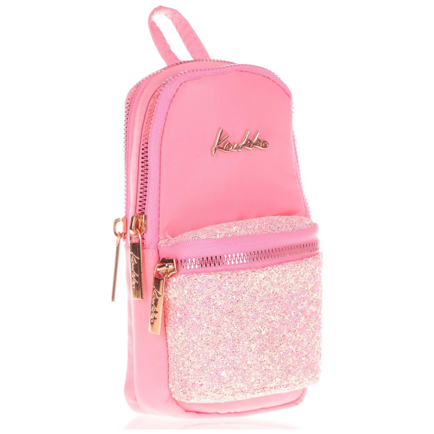 Kaukko Kalem Çantası Bright Junior Bag Taşlı-Rose Üç Bölmeli Kalem Çantası