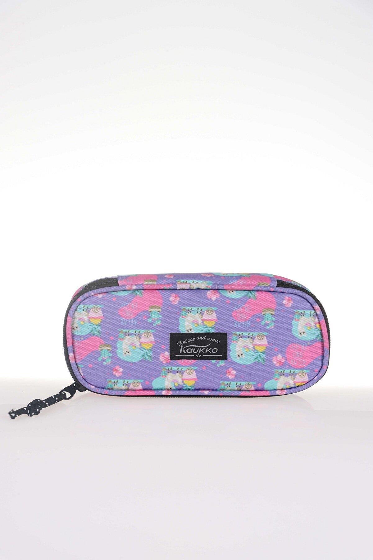 Kaukko Nature Özel Bölmeli Junior Bag Kalem Çantası Lama Mor