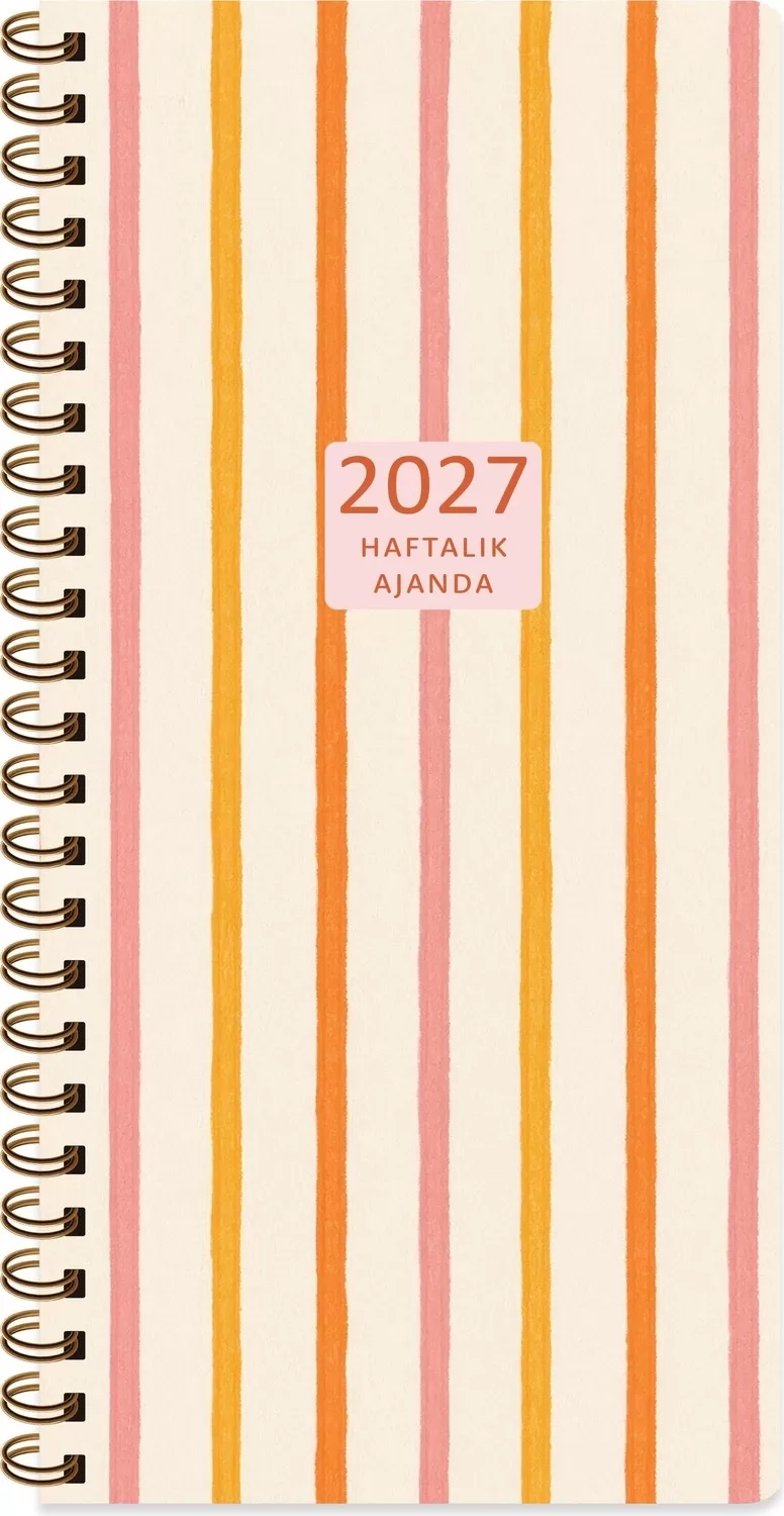 Keskin 2027 Yılı 8x16 Cm Haftalık Spiralli Cep Ajandası - Çizgi