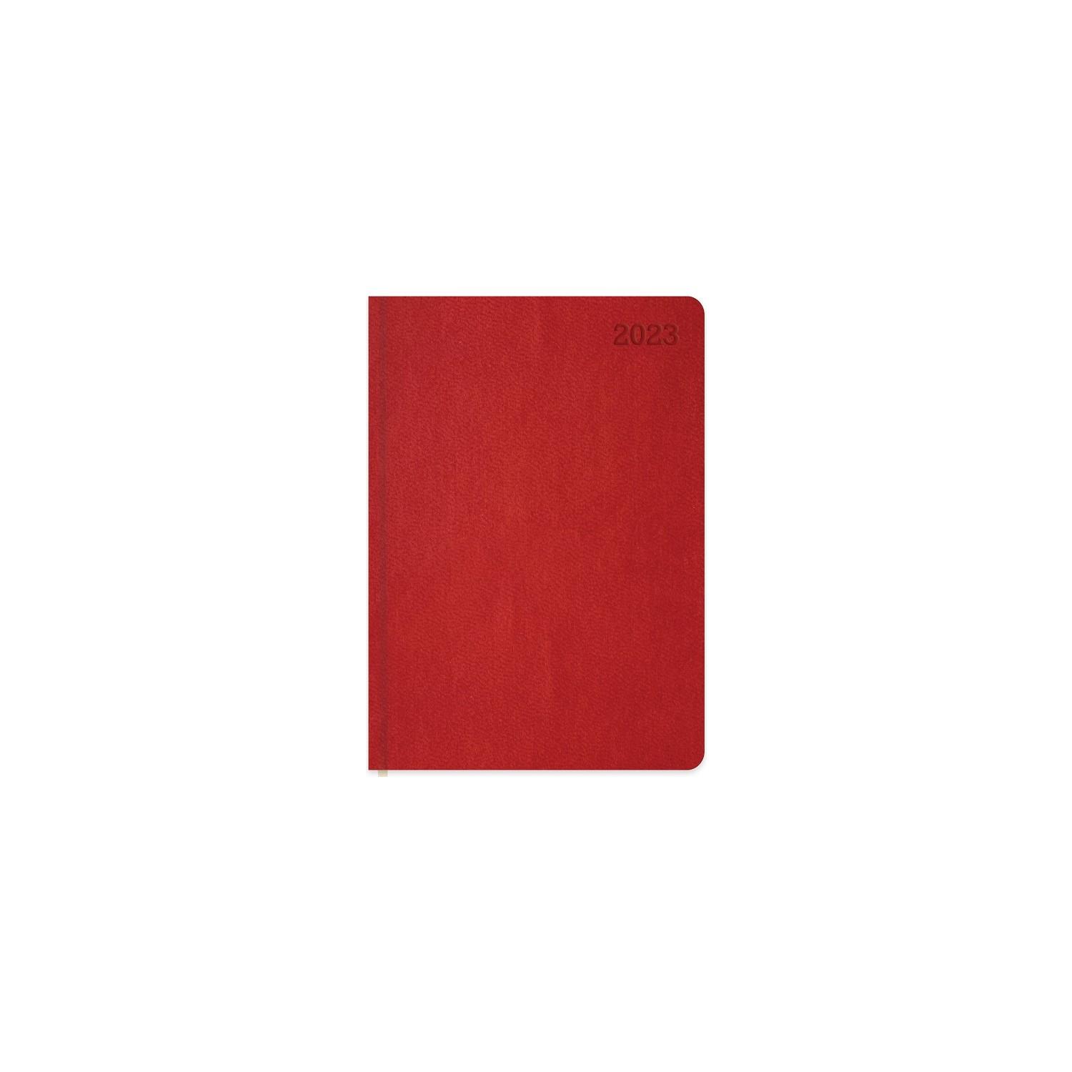 Keskin Color 2023 Günlük Termo Deri Ajanda Kırmızı 16x24 CM