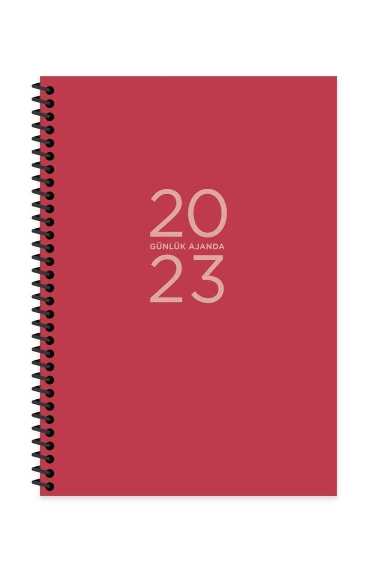 Keskin Color 2023 Spiralli Günlük Ajanda 17x24 Cm Kırmızı