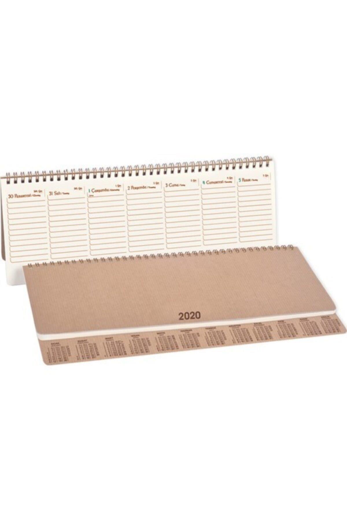 Keskin Color 2023 Yılı Haftalık Kraft Kapak Spiralli Masa Ajandası 12 x 33.5 Cm