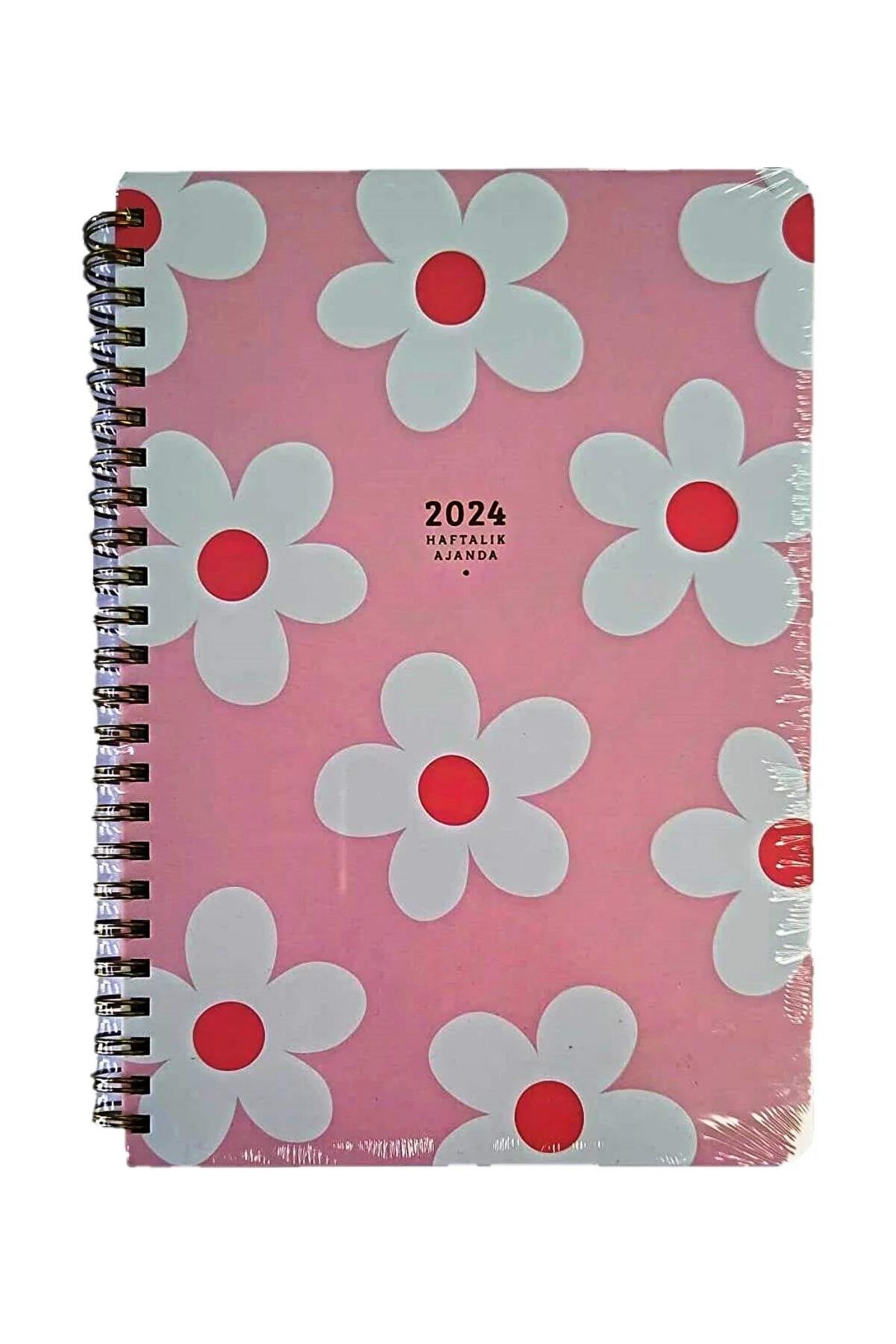 Keskin Color 2024 Haftalık Ajanda Spiralli Sert Kapak Papatya 15 x 21 CM