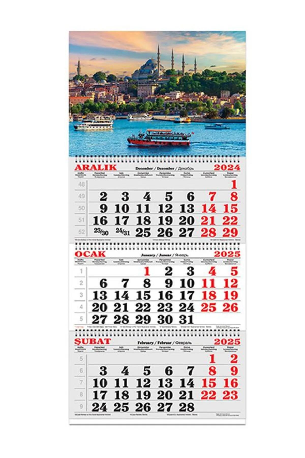 Keskin Color 3 Aylık Jumbo Denizci Takvimi İstanbul 2025 Yılı