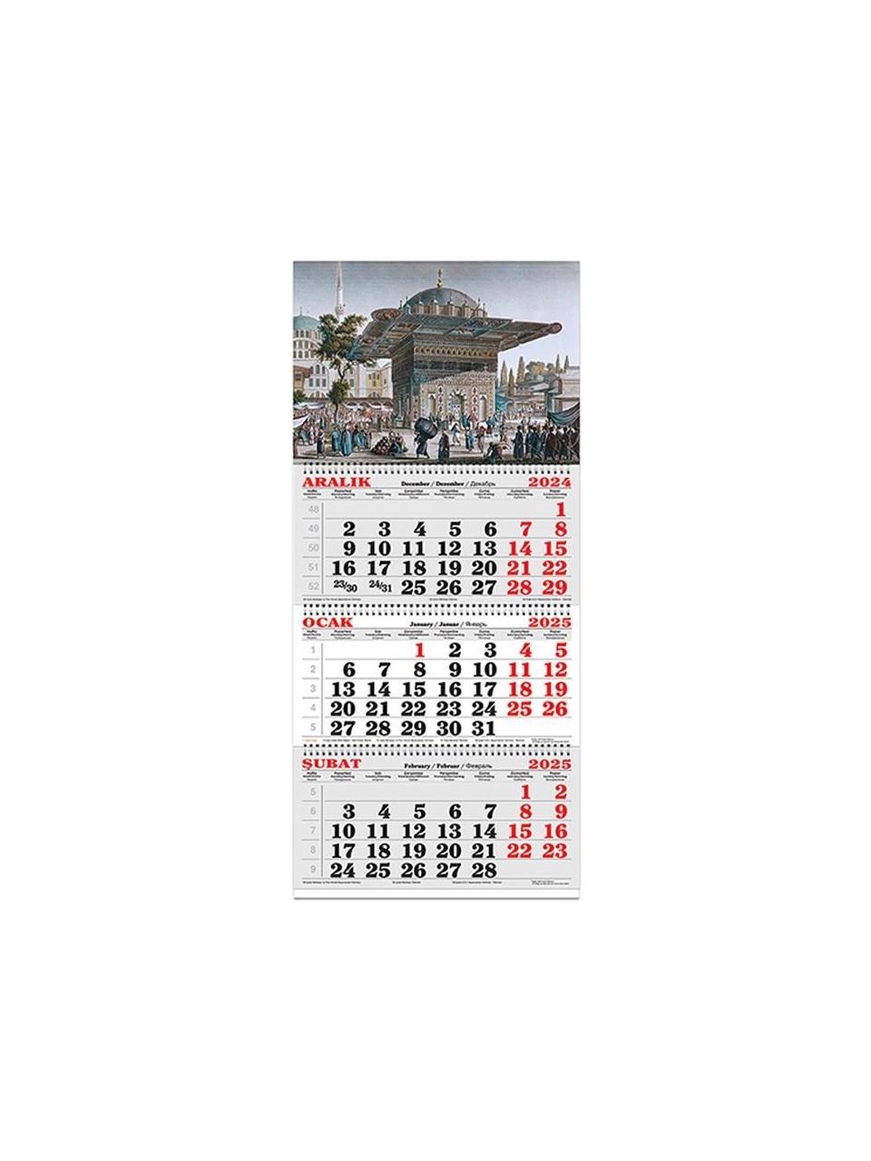 Keskin Color 3 Aylık Spiralli Jumbo Denizci Takvim Gravür 2025 Yılı