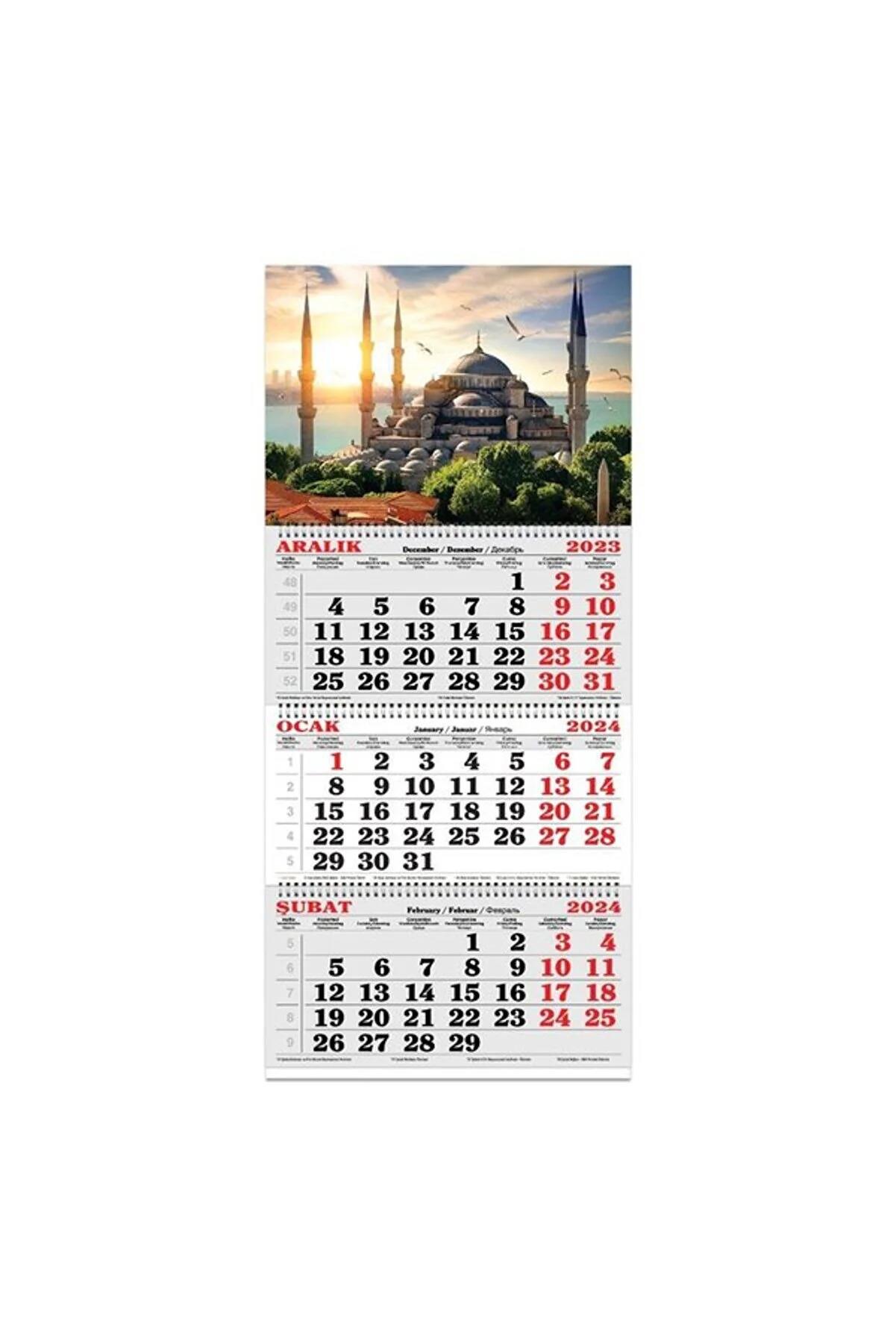 Keskin Color Denizci Takvim 3 Aylık Spiralli Jumbo Sultanahmet 2024 Duvar Takvimi