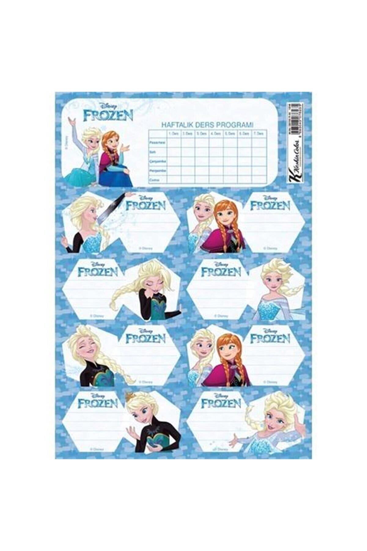 Keskin Color Frozen Okul Etiketi Ders Programlı 3 Yaprak Frozen Okul Etiketi