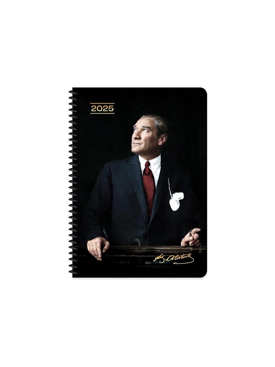 Keskin Color Günlük Spiralli Ajanda Atatürk Cumhurbaşkanı 17x24 CM 2025 Günlük Spiralli Ajanda