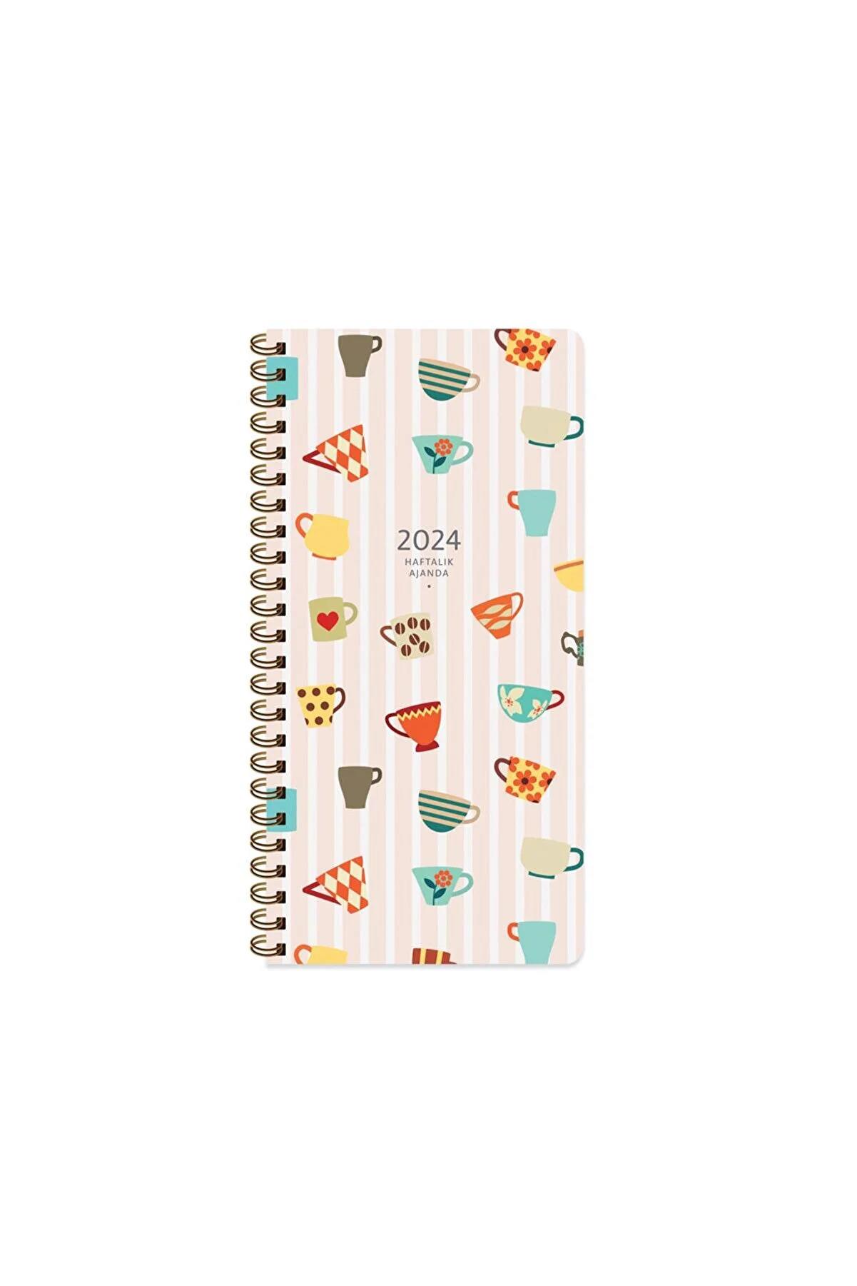 Keskin Color Haftalık Cep Ajandası Kahve 8x16 CM 2024 Haftalık Cep Ajandası