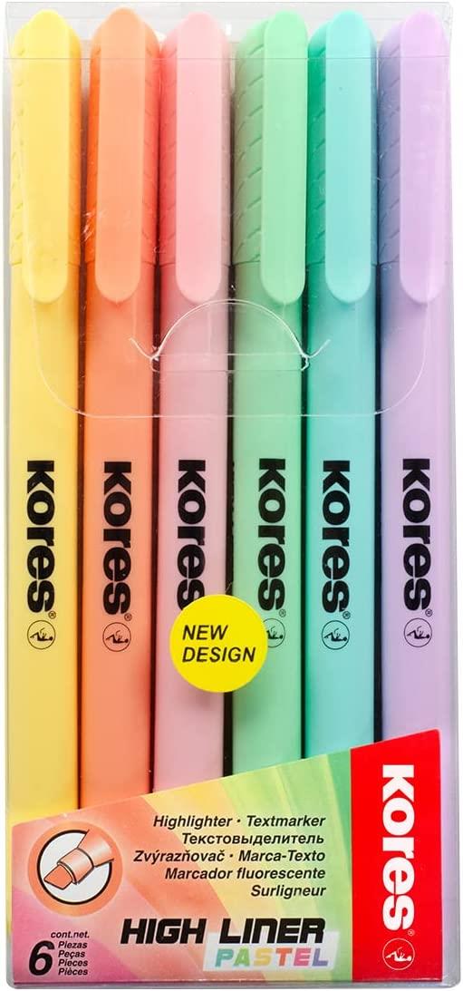 Kores Fosforlu Kalem Highlighter Fine Pastel 6 Renk Fosforlu İşaretleme Kalemi