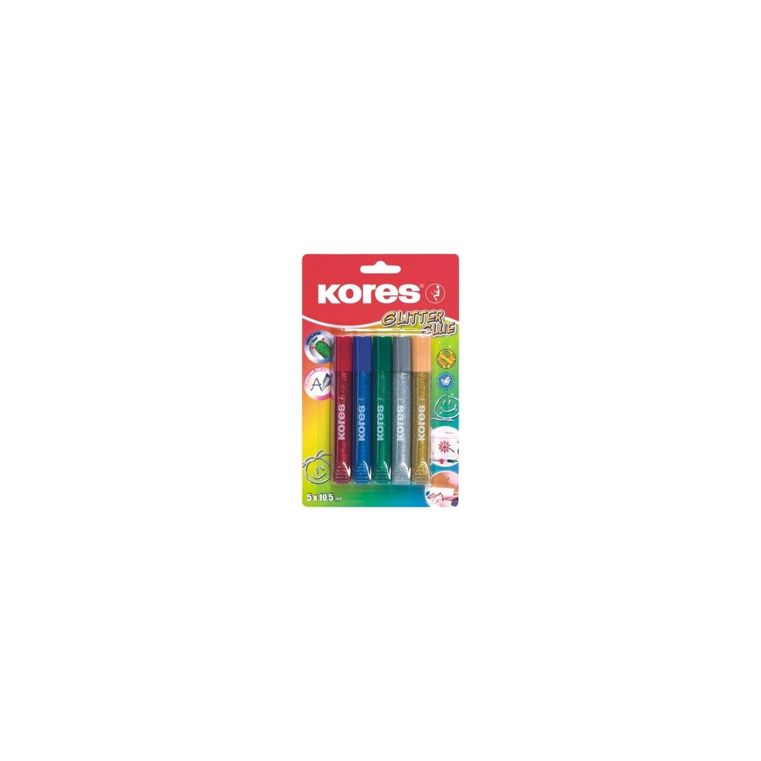 Kores Sıvı Yapıştırıcı Glitter Glue Simli Yapıştırıcı 5 Renk
