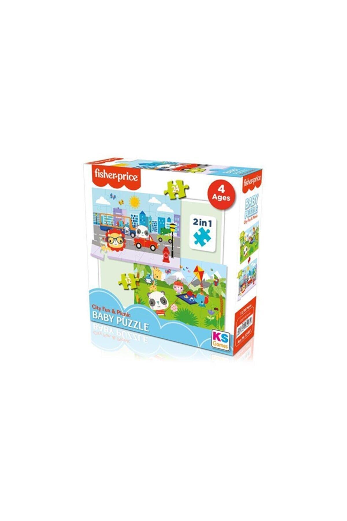 Ks Games Fisher-Price Baby Puzzle City Fun & Picnic 2 in 1 Çocuk Puzzle