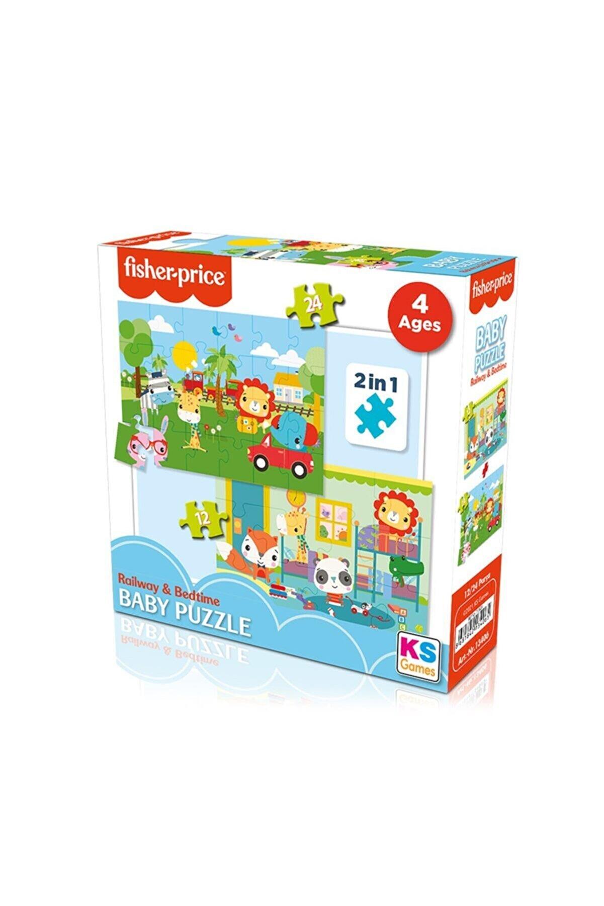 Ks Games Fisher-Price Baby Puzzle Railway & Bedtime 2 in 1 Çocuk Puzzle