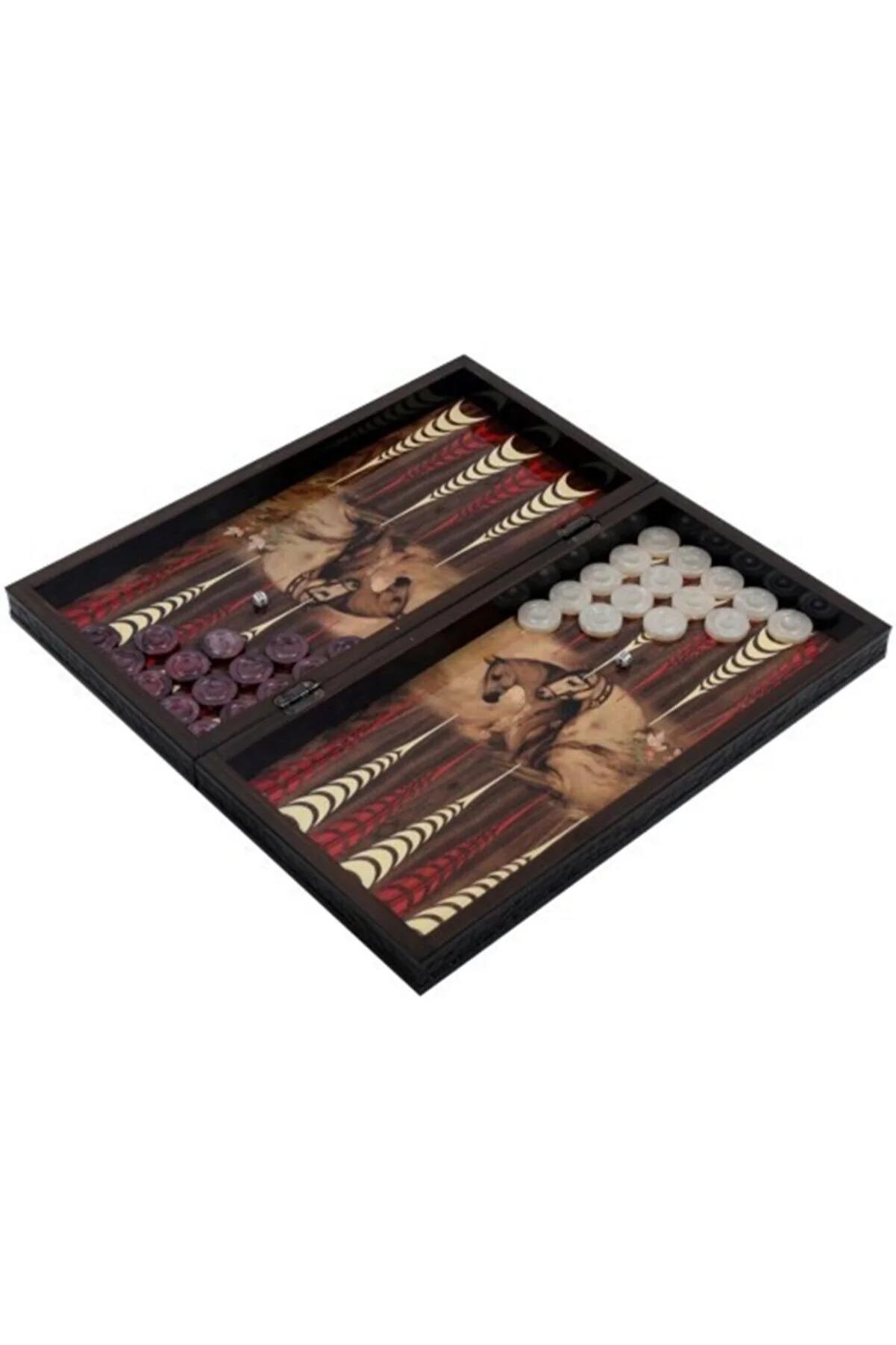 Ks Games Master At Desenli Ahşap Tavla Büyük