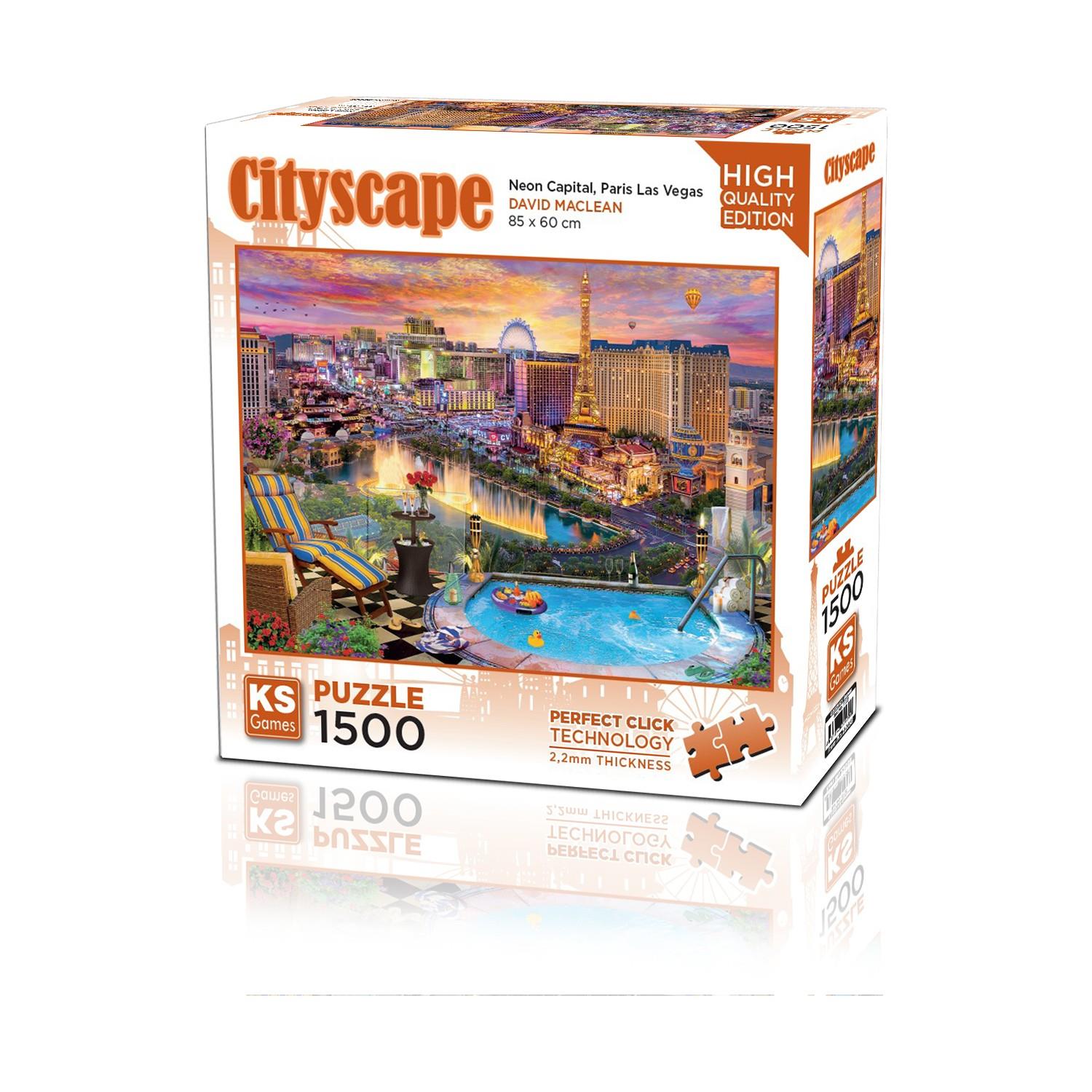 Ks Games Neon Capital Paris Las Vegas 1500 Parça Puzzle