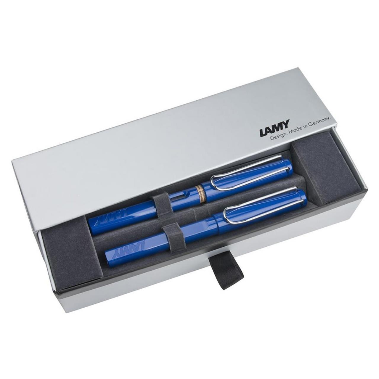 Lamy Takım Kalem Dolma + Roller Kalem Safarı Mavi Lüks Kalem Seti