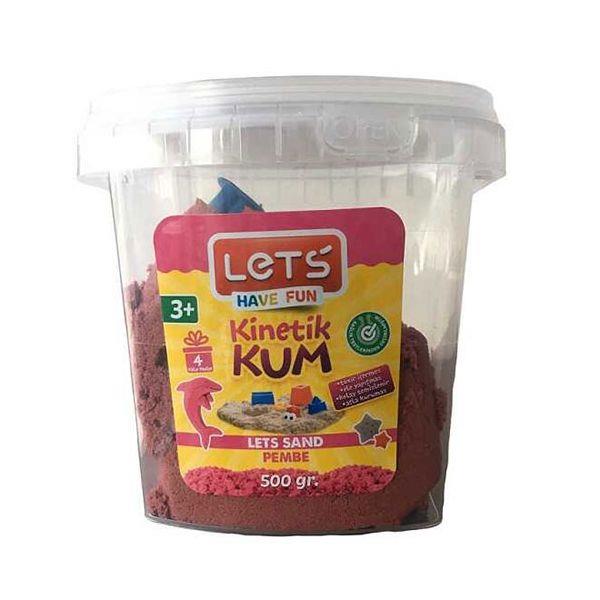 Lets Kinetik Kum 500 GR Pembe Plastik Kutulu Pembe Kinetik Kum