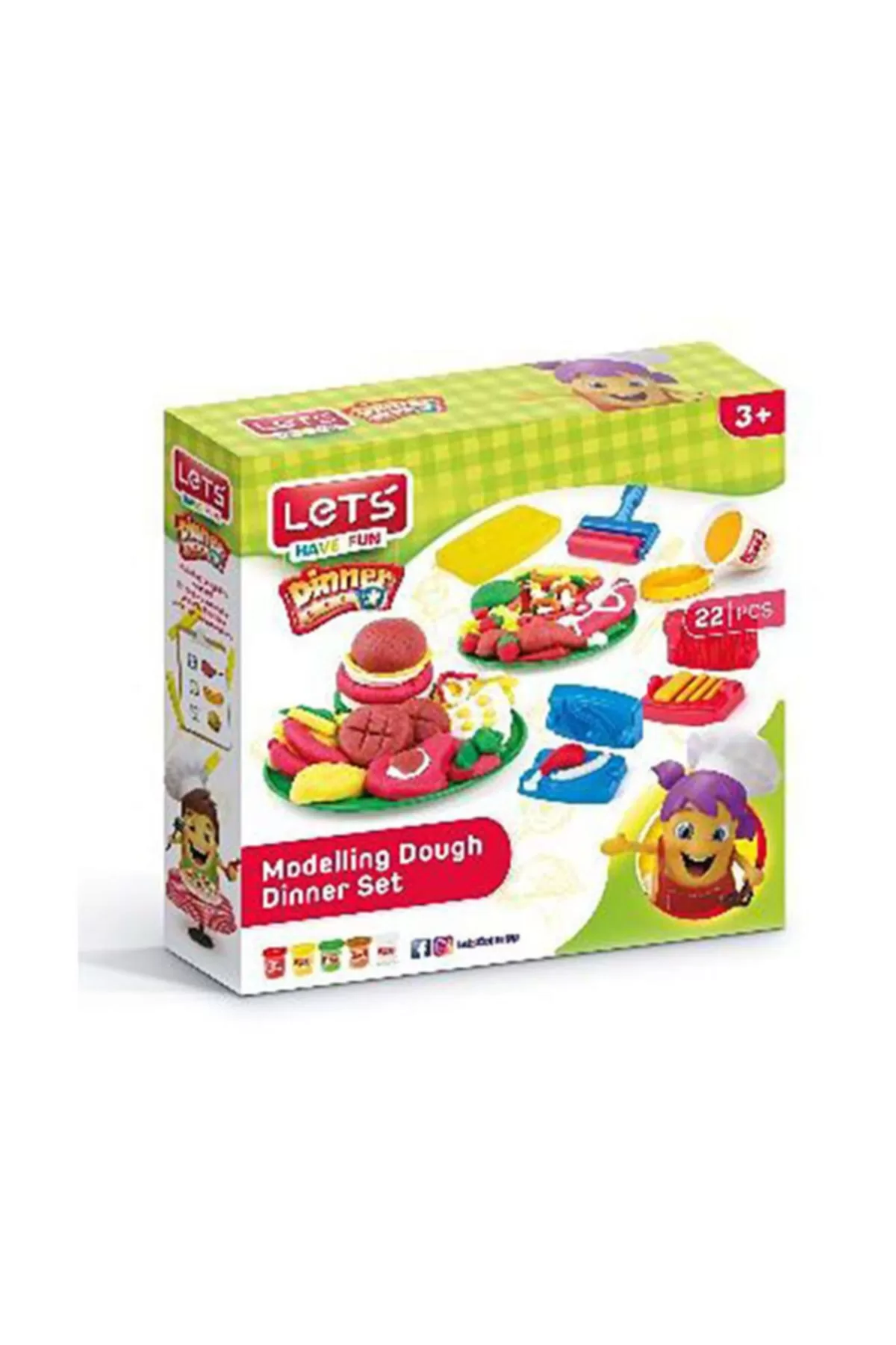 Lets Oyun Hamuru Yemek Ziyafeti Seti 5 75 Gram 22 Parça