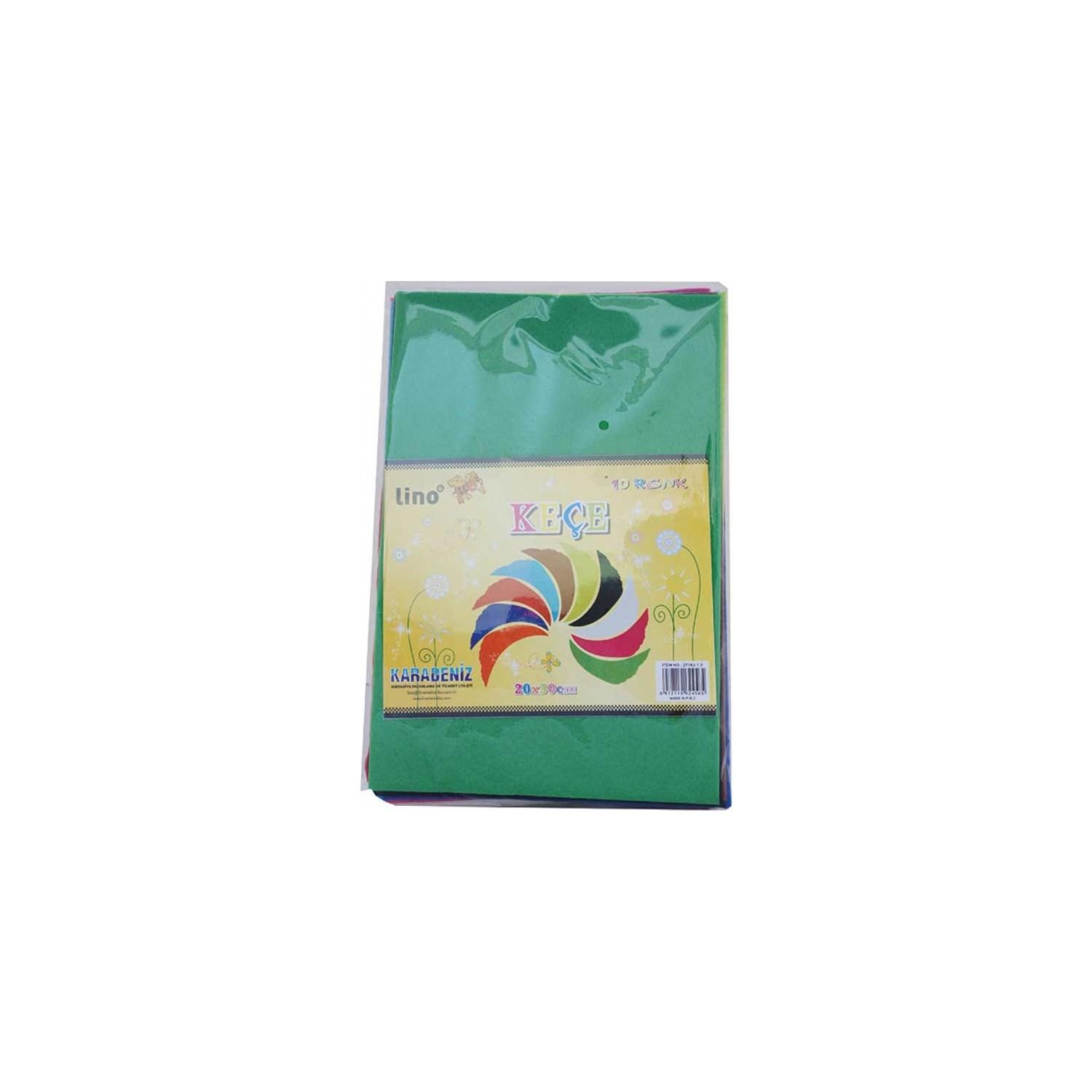 Lino Keçe 10 Renk 10 Lu 50x70 Cm Karışık Renk Keçe