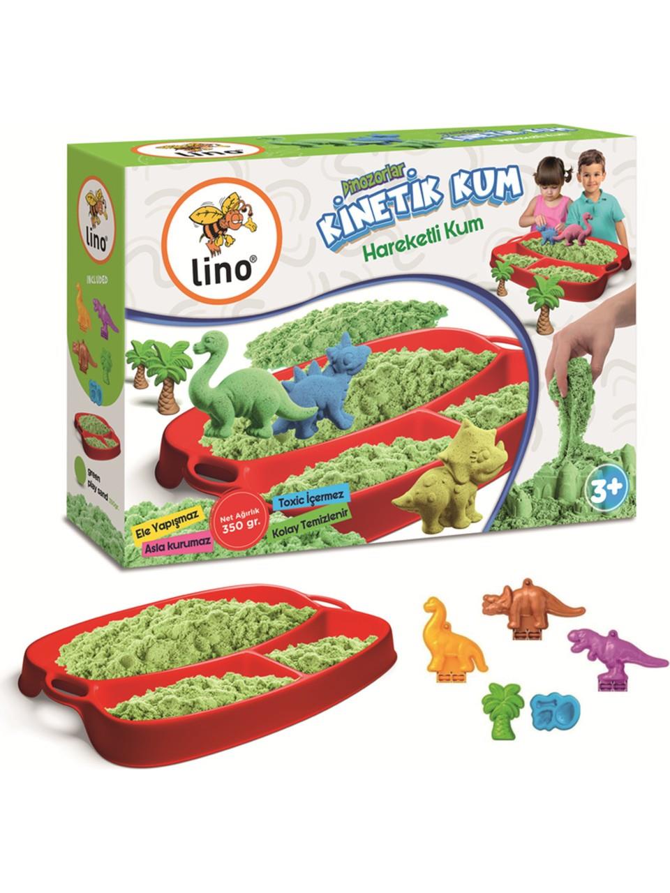 Lino Kinetik Kum Seti Dinazorlar (350 gr Kum Tepsi 6 Kalıp)