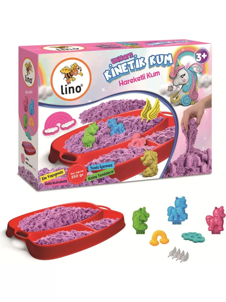 Lino Kinetik Kum Seti Unicorn (350 Gr Kum + 6 Kalıp)