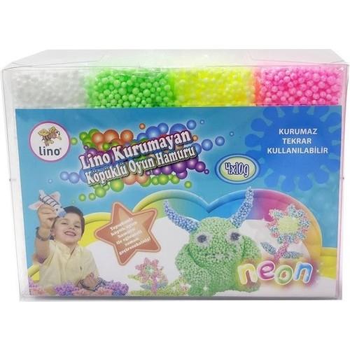 Lino Kurumayan Köpüklü Oyun Hamuru 10 gr Pvc Kutu 4'lü