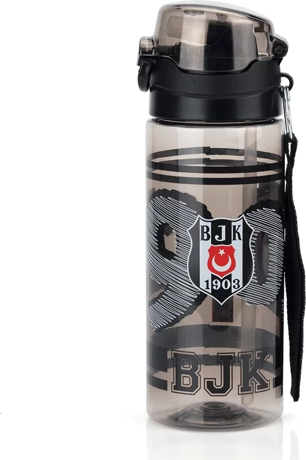 Lisanslı 500ML Pipetli Kilitli Kapaklı Siyah Matara - Orijinal Bjk Taraftar Suluk