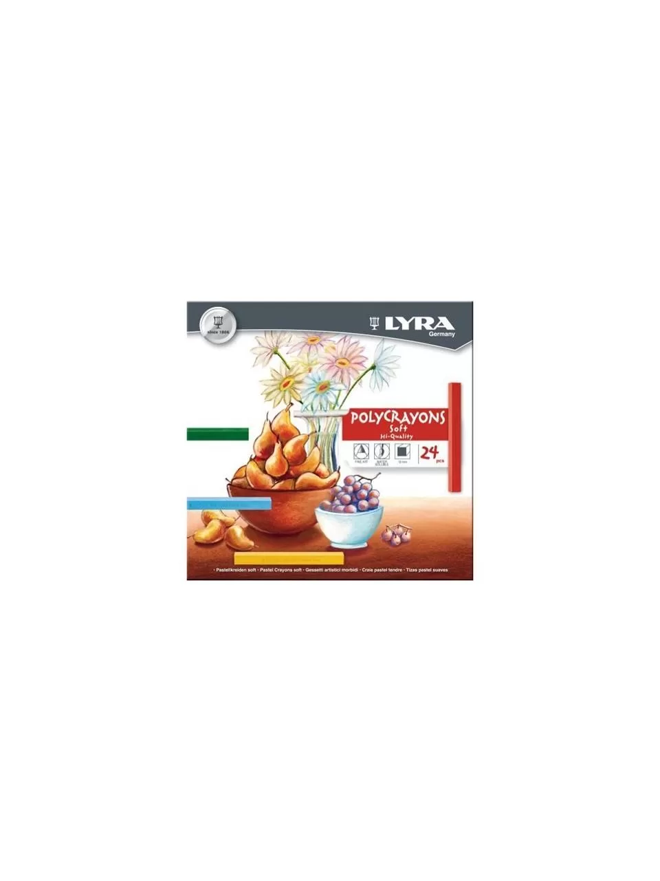Lyra Polycrayons Soft 24 Parça Renkli Toz Pastel Profesyonel Sanatçılar İçin