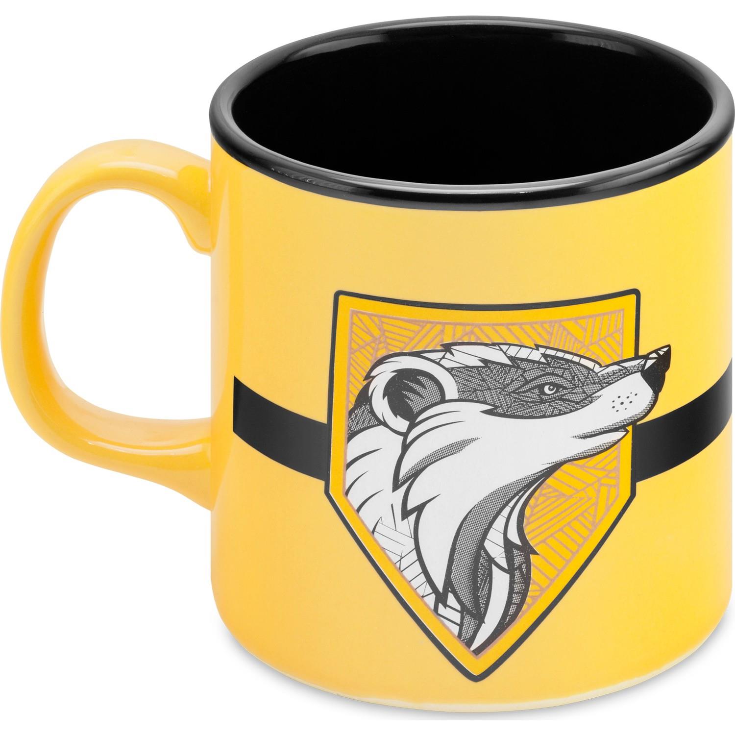 Mabbels Kupa Harry Potter Mug Hufflepuff Dış Sarı İç Siyah Mug Kupa Bardağı