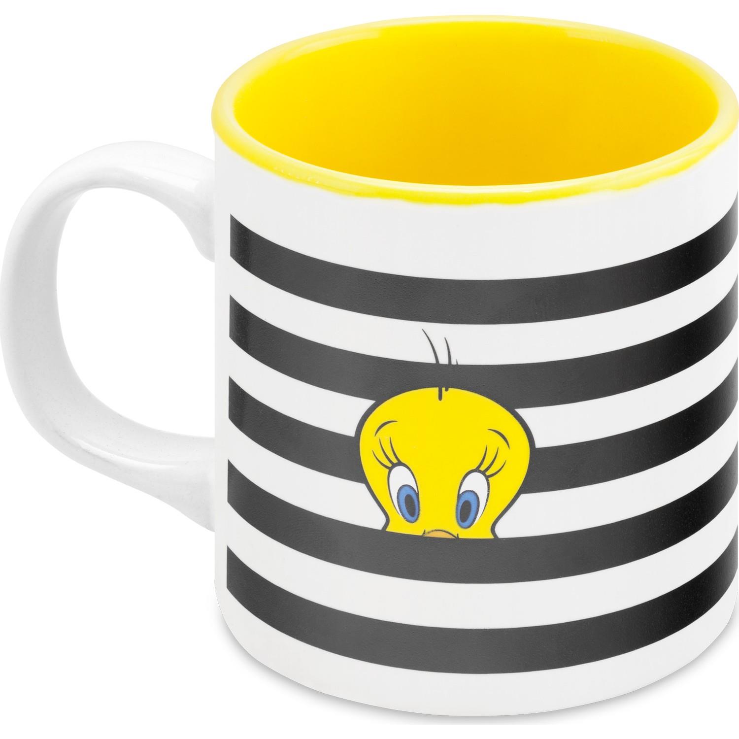 Mabbels Kupa Tweety Ve Sylvester Mug Dış Beyaz İç Sarı Mug Kupa Bardağı