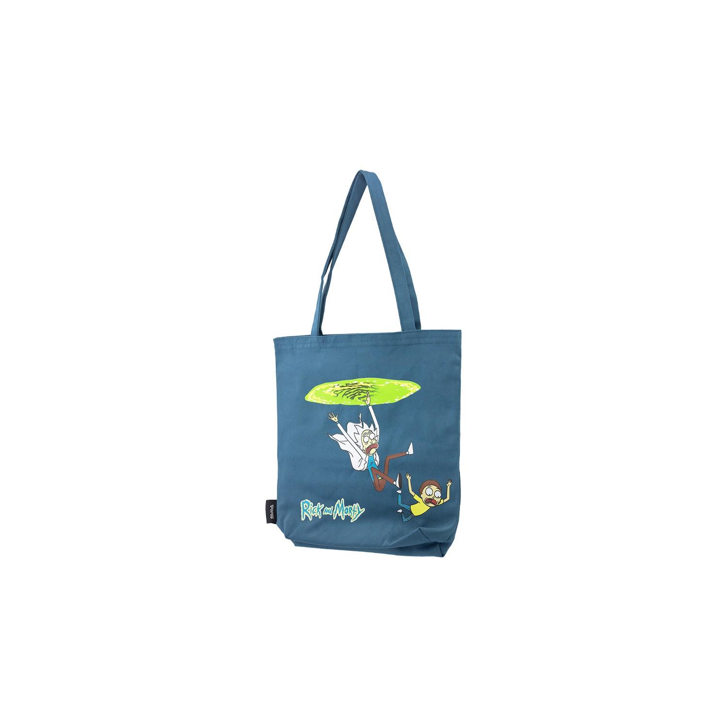 Mabbels Rick And Morty Portal Bez Çanta Gabardin Turkuaz Bez Çanta