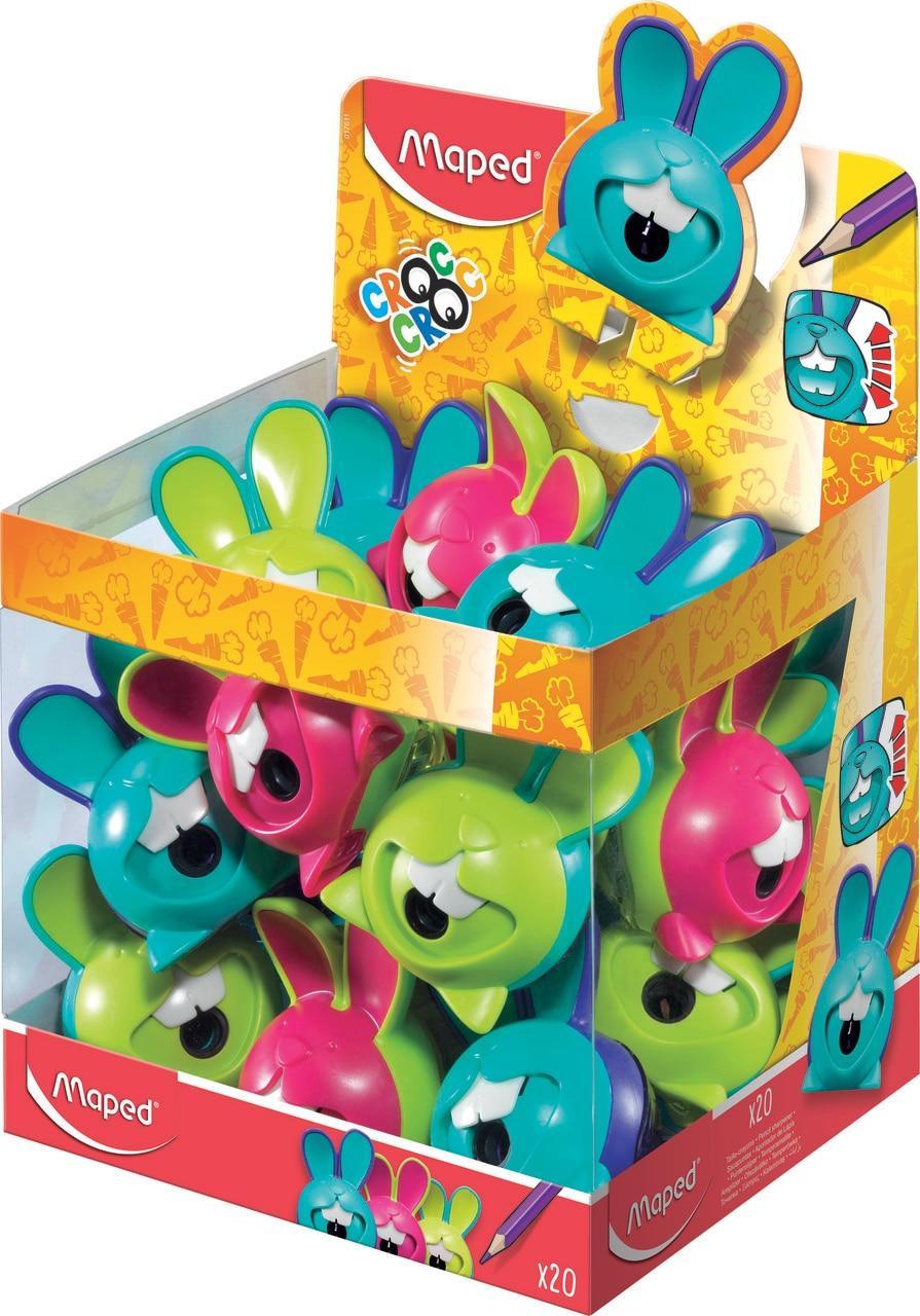 Maped Croc Croc Innovation Plastik Tavşan Şekilli Öğrenci Kalemtraşı (20 Li Paket)
