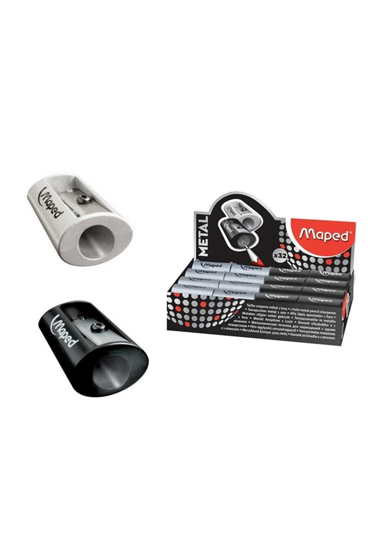 Maped Kalemtraş Metal Satellite Tek Delikli Öğrenci Kalemtıraşı (32 Li Paket)