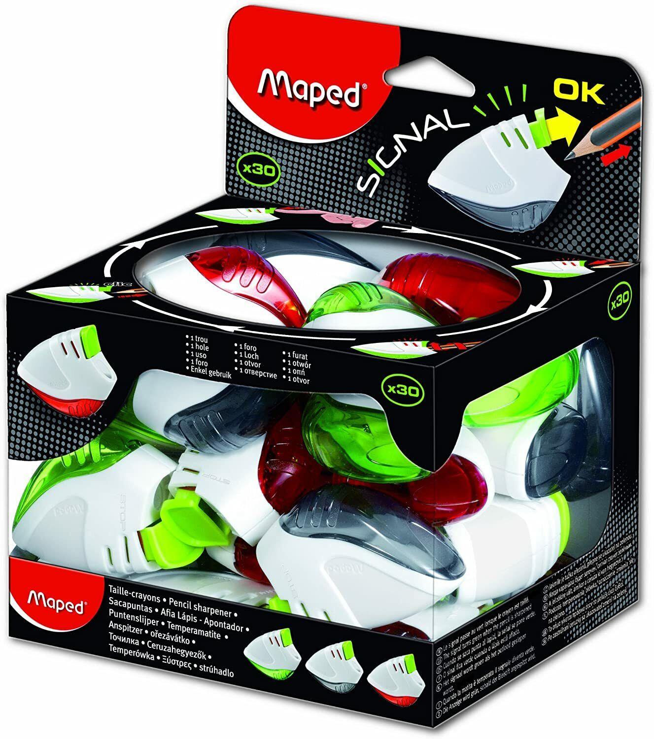 Maped Kalemtraş Signal Plastik Tekli Hazneli Öğrenci Kalemtıraşı (30 Lu Paket)