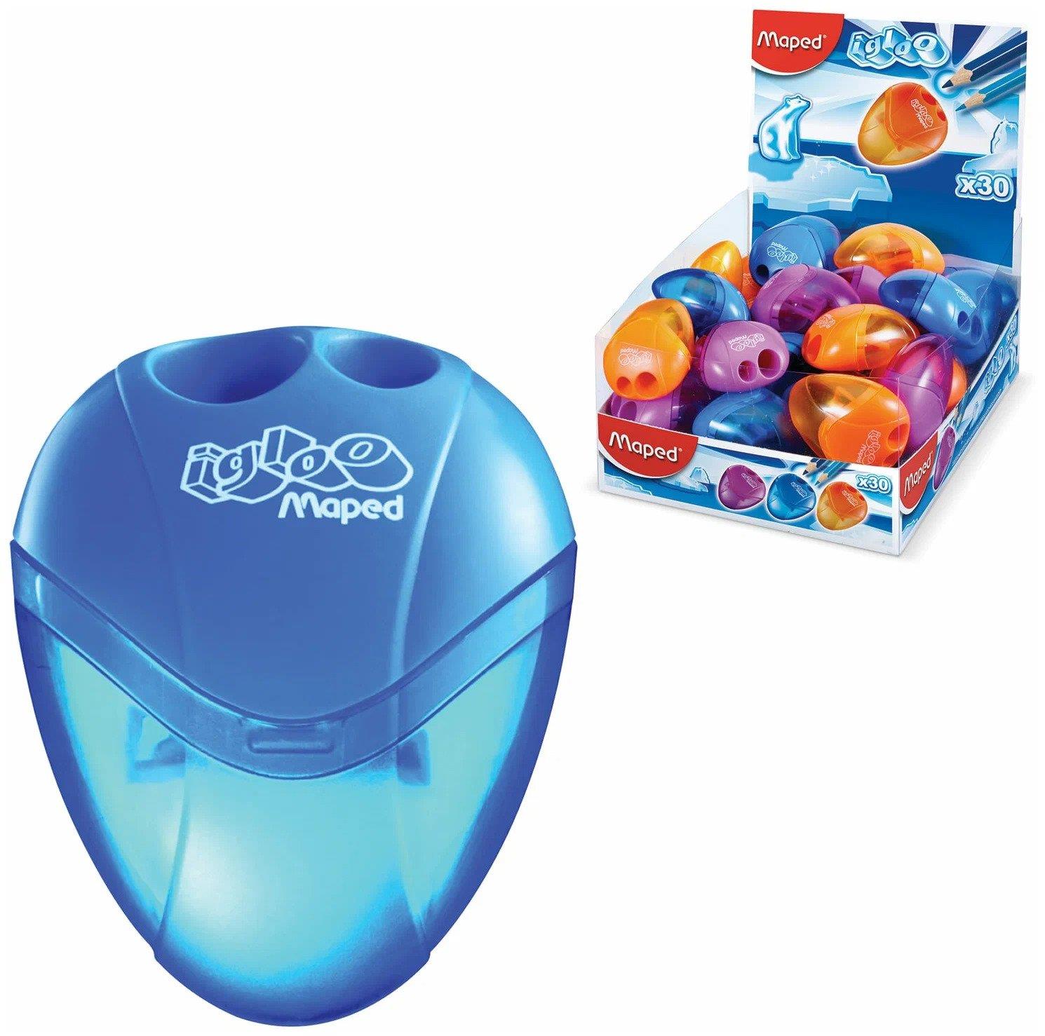 Maped Öğrenci Kalemtraşı I-Gloo Plastik Tekli Hazneli Kalemtıraş (30 Lu Paket)