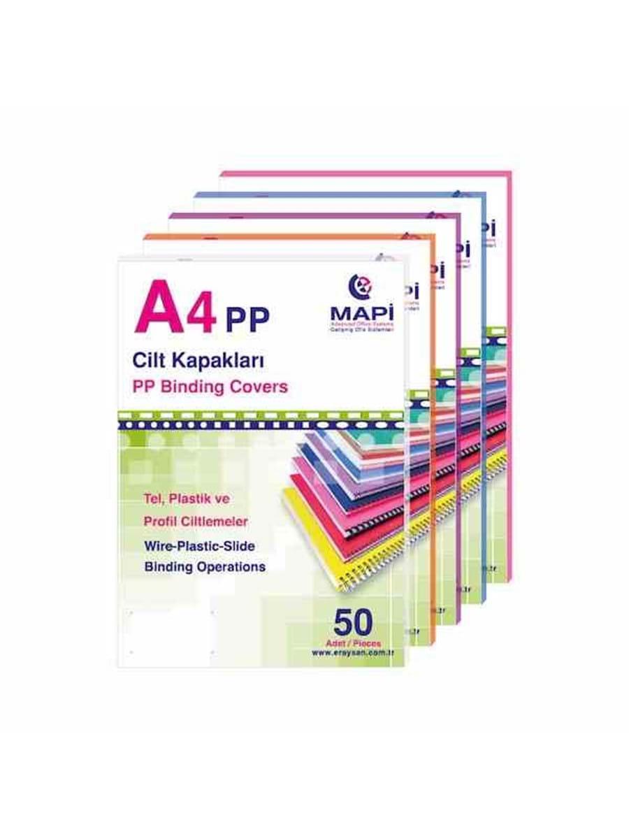 Mapi Cilt Kapağı Plastik Opak A4 450 Micron Şeffaf Buzlu Cilt Kapağı (50 Li Paket)