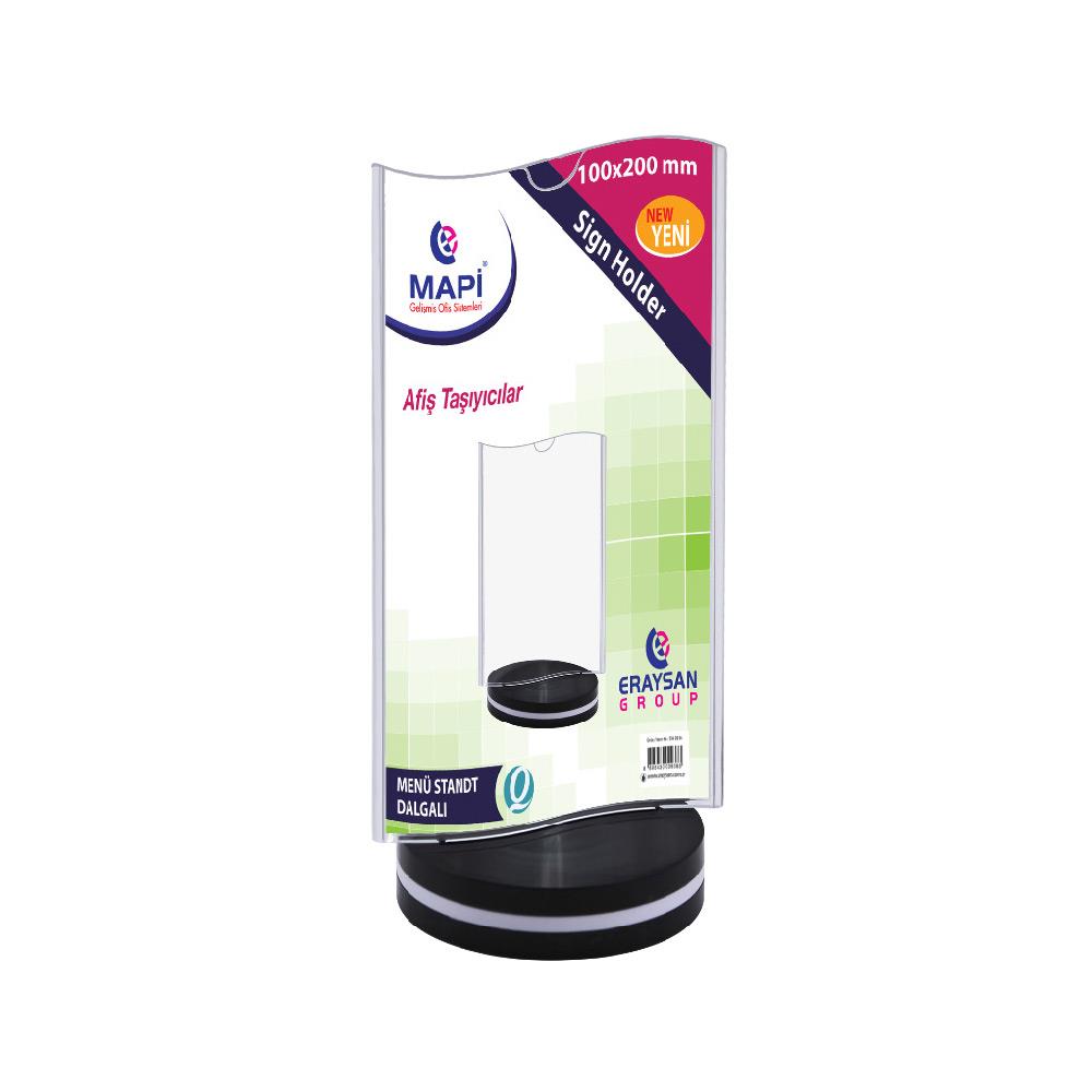 Mapi Menü Stand Dalgalı Dikey 10 x 20 CM Afiş Taşıyıcı