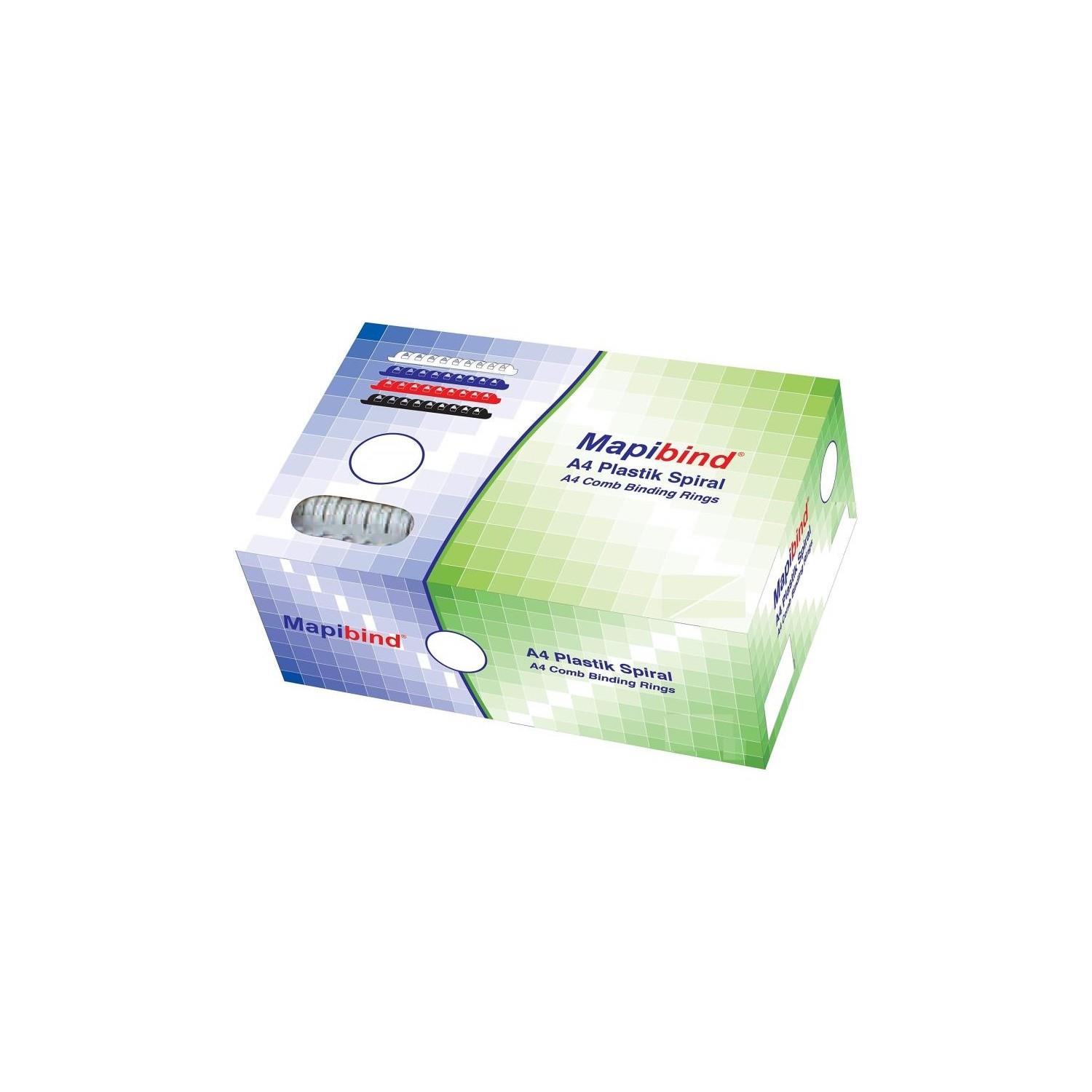 Mapibind Spiral Plastik 200-220 Sayfa 22 MM Beyaz Spiral (50 Li Paket)