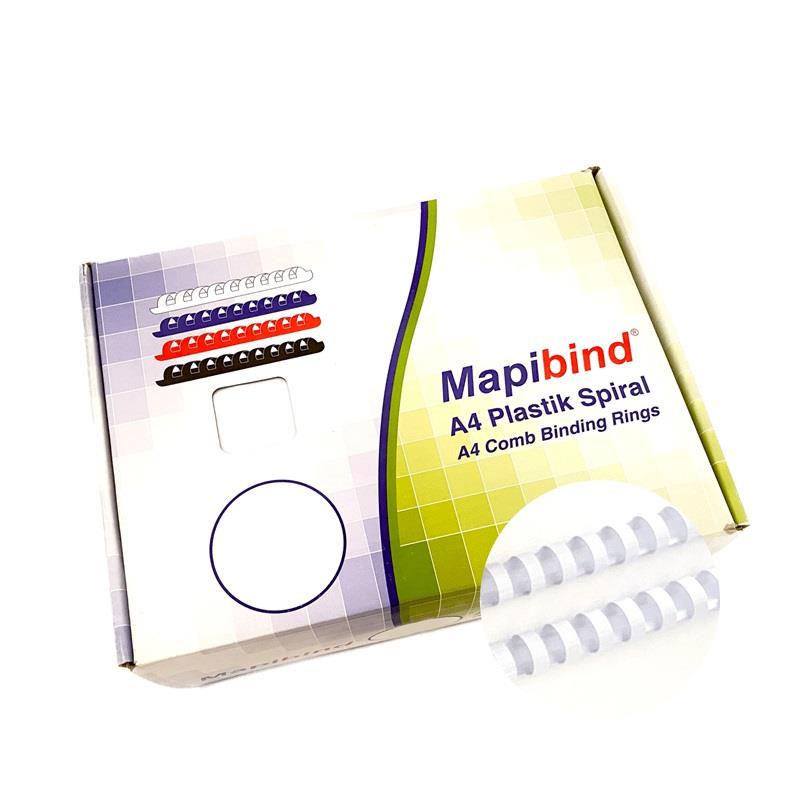 Mapibind Spiral Plastik 300-320 Sayfa 32 MM Beyaz Spiral (50 Li Paket)